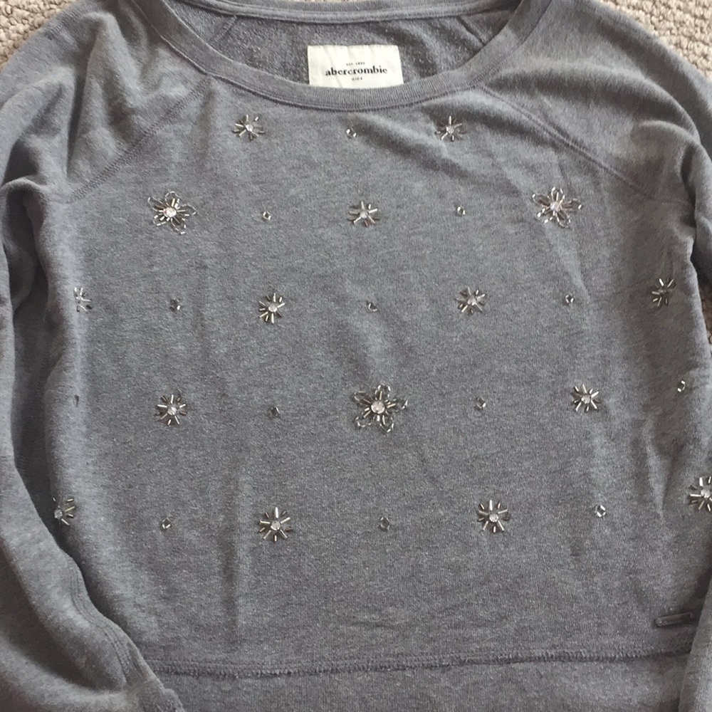 Abercrombie Gray Embellished Sweatshirt